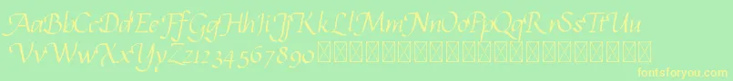 calligrampersonal Font – Yellow Fonts on Green Background