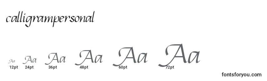 Größen der Schriftart Calligrampersonal