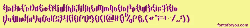 Calligraphy Aquiver Font – Purple Fonts on Yellow Background