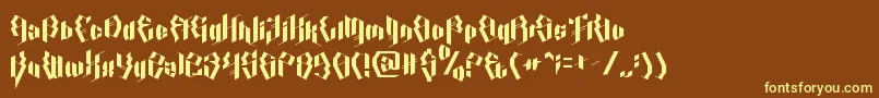 Шрифт Calligraphy Aquiver – жёлтые шрифты на коричневом фоне