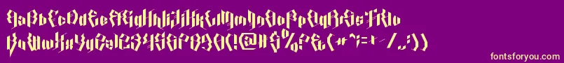 Calligraphy Aquiver Font – Yellow Fonts on Purple Background