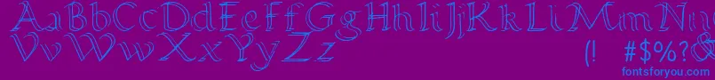 Lisätietoja Calligraphy Double Pencil-fontista Calligraphy Double Pencil-fontti – siniset fontit violetilla taustalla