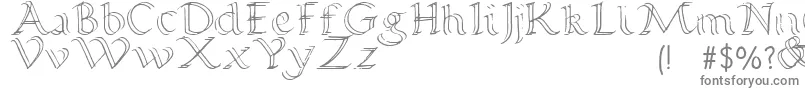 Calligraphy Double Pencil-fontti – harmaat kirjasimet valkoisella taustalla