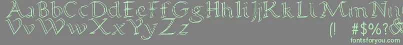 Calligraphy Double Pencil Font – Green Fonts on Gray Background
