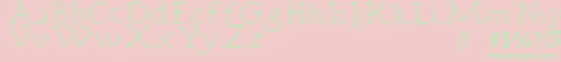 Calligraphy Double Pencil-Schriftart – Grüne Schriften auf rosa Hintergrund