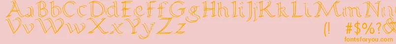 Calligraphy Double Pencil Font – Orange Fonts on Pink Background