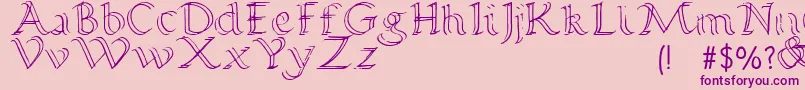 Calligraphy Double Pencil Font – Purple Fonts on Pink Background