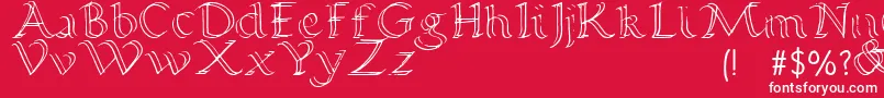 Calligraphy Double Pencil Font – White Fonts on Red Background