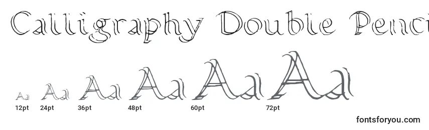 Размеры шрифта Calligraphy Double Pencil