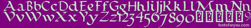 Calligraphy Pen Font – Green Fonts on Purple Background