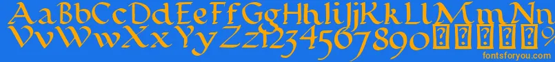 Calligraphy Pen Font – Orange Fonts on Blue Background