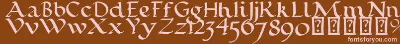 Calligraphy Pen Font – Pink Fonts on Brown Background