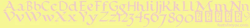 Calligraphy Pen Font – Pink Fonts on Yellow Background