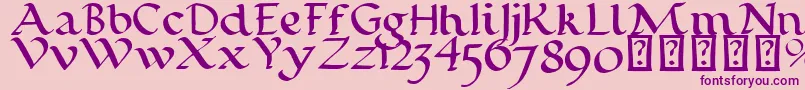 Calligraphy Pen Font – Purple Fonts on Pink Background