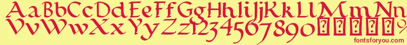 Calligraphy Pen Font – Red Fonts on Yellow Background