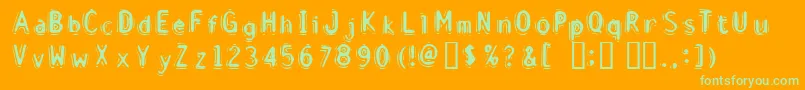 Disci Font – Green Fonts on Orange Background