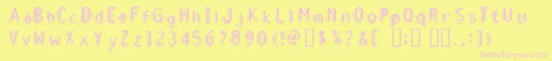 Disci Font – Pink Fonts on Yellow Background