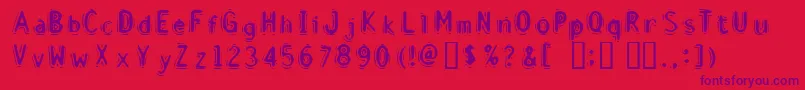 Disci Font – Purple Fonts on Red Background
