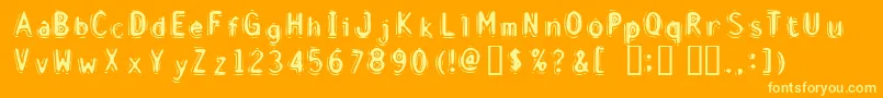 Disci Font – Yellow Fonts on Orange Background