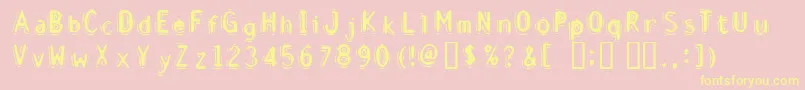 Disci Font – Yellow Fonts on Pink Background
