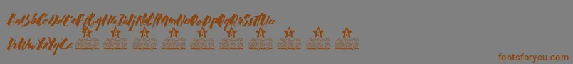 Calligraphy Personal Use Font – Brown Fonts on Gray Background