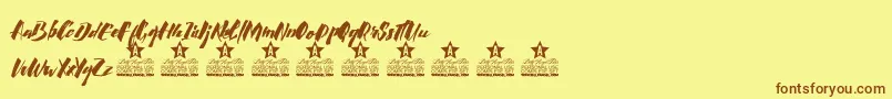Fonte Calligraphy Personal Use – fontes marrons em um fundo amarelo