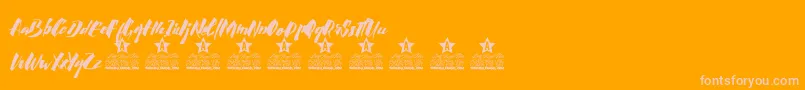 Fonte Calligraphy Personal Use – fontes rosa em um fundo laranja