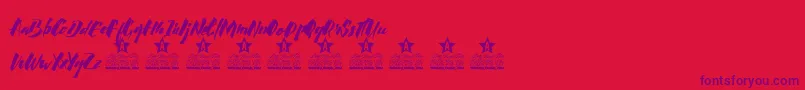 Fonte Calligraphy Personal Use – fontes roxas em um fundo vermelho