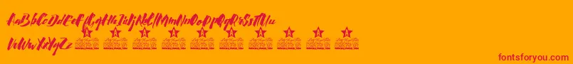 Fonte Calligraphy Personal Use – fontes vermelhas em um fundo laranja
