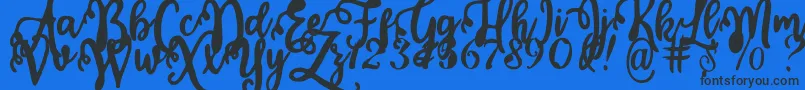 Calligraphy Stye Font – Black Fonts on Blue Background