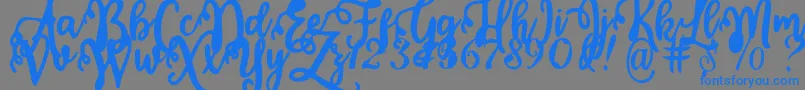 Calligraphy Stye Font – Blue Fonts on Gray Background