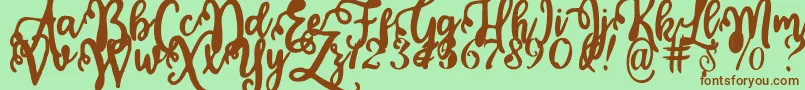 Calligraphy Stye Font – Brown Fonts on Green Background