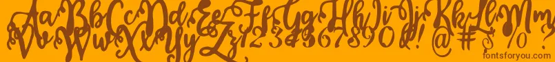 Calligraphy Stye Font – Brown Fonts on Orange Background