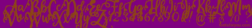 Fonte Calligraphy Stye – fontes marrons em um fundo roxo