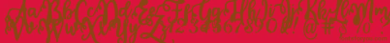 Calligraphy Stye Font – Brown Fonts on Red Background