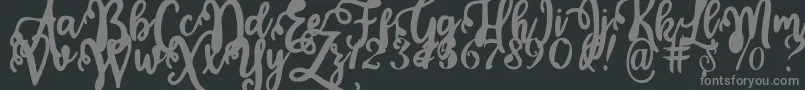 Calligraphy Stye Font – Gray Fonts on Black Background