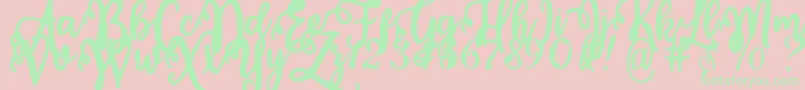 Calligraphy Stye Font – Green Fonts on Pink Background