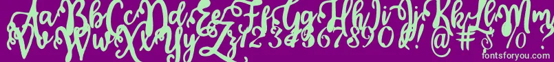 fuente Calligraphy Stye – Fuentes Verdes Sobre Fondo Morado