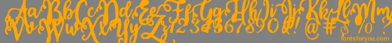 Calligraphy Stye-Schriftart – Orangefarbene Schriften auf grauem Hintergrund