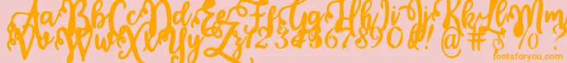 Police Calligraphy Stye – polices orange sur fond rose