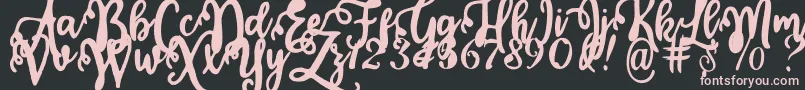 Calligraphy Stye Font – Pink Fonts on Black Background