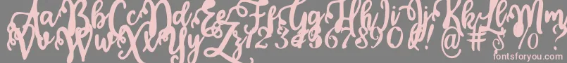 Calligraphy Stye Font – Pink Fonts on Gray Background