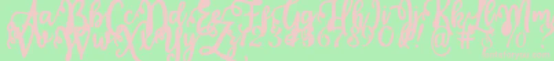 Calligraphy Stye Font – Pink Fonts on Green Background