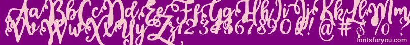 fuente Calligraphy Stye – Fuentes Rosadas Sobre Fondo Morado