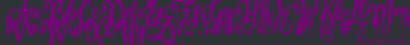 Calligraphy Stye Font – Purple Fonts on Black Background