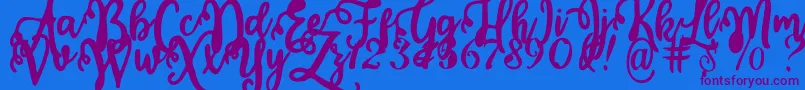Calligraphy Stye Font – Purple Fonts on Blue Background