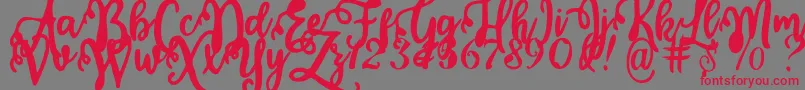 Police Calligraphy Stye – polices rouges sur fond gris