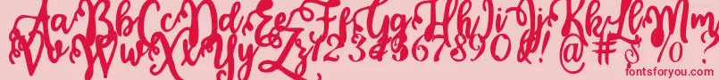 Шрифт Calligraphy Stye – красные шрифты на розовом фоне