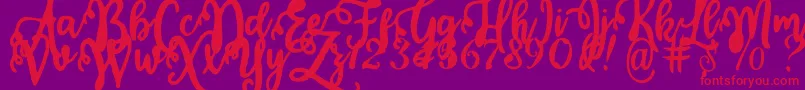 Calligraphy Stye Font – Red Fonts on Purple Background