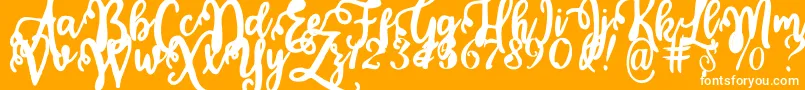 Calligraphy Stye-Schriftart – Weiße Schriften auf orangefarbenem Hintergrund